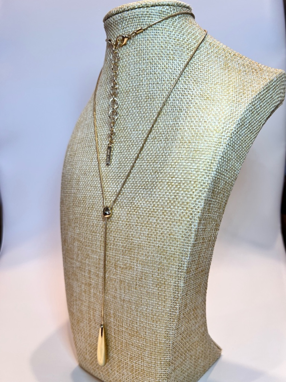 Nine West NWOT Classy Dainty Gold Plated Y-Necklace with Adjustable Lariat Drop - Picture 6 of 8